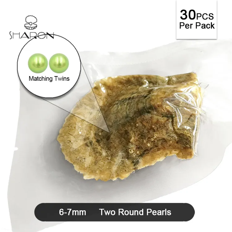 

Wholesale 6-7mm Vacuum-packed Colorful Akoya Pearl Oysters with Matching twins