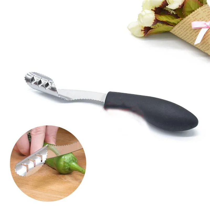 

Pepper Corer - DISHWASHER SAFE STAINLESS STEEL - Core Deseeder to Peel or Slice Off Bell Banana or Chili Tops