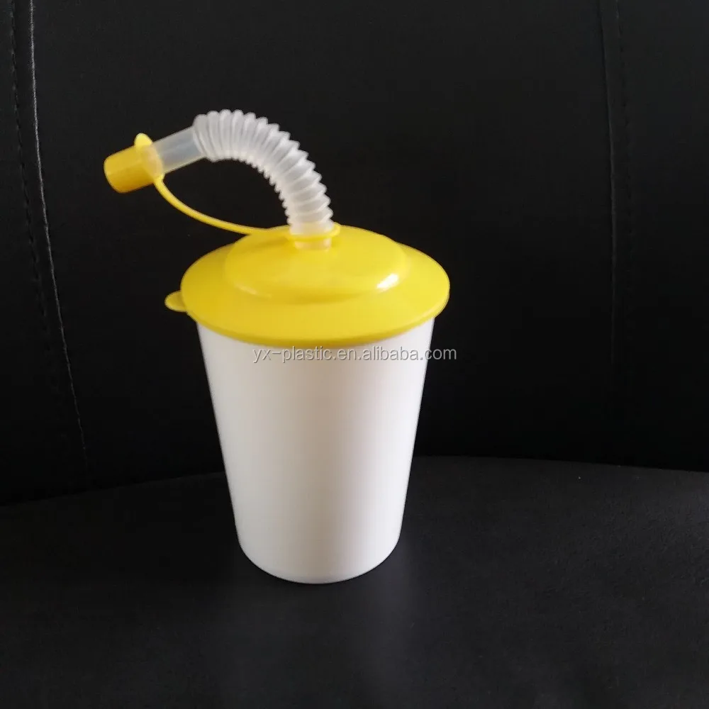 Customization 10oz 300ml Plastic Christmas Straw Cup With Drinking