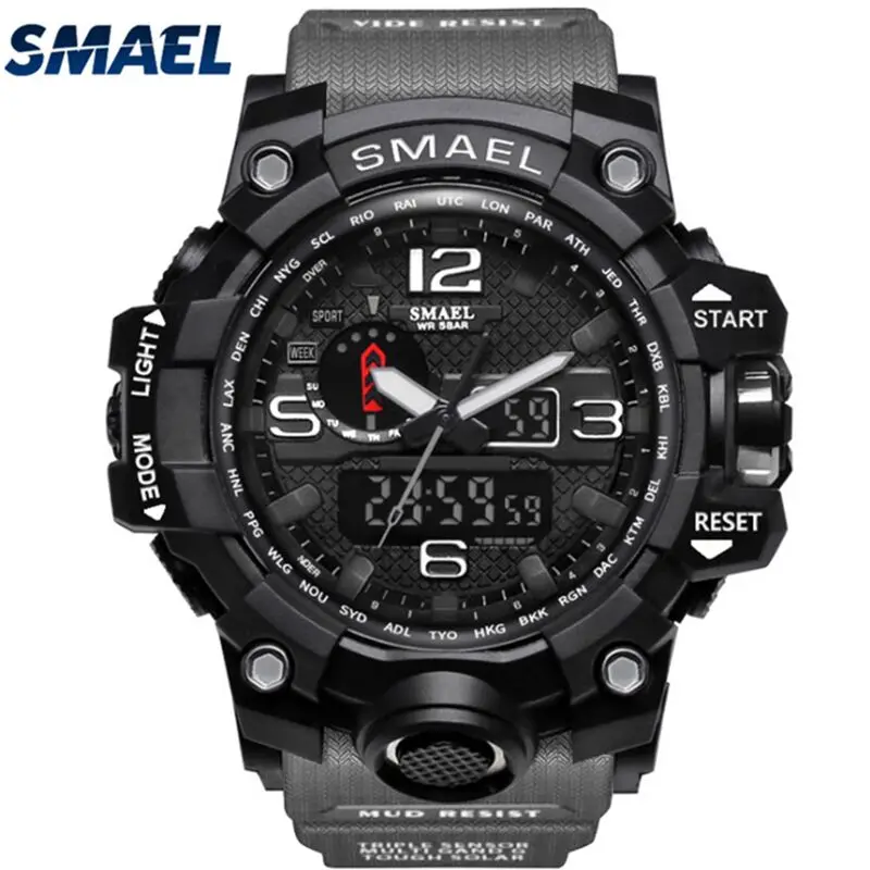 

Wrist watch sport smael 1545 strap watch waterproof auto date multifunction wrist watch