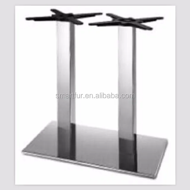 Chrome Finish Double Tubes Steel Metal Furniture Legs Table Base