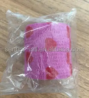 
Pet Flex Cohesive Bandage Coflex-Vet Cohesive Bandage Horse Bandage Printed Elastic Adhesive Tape 