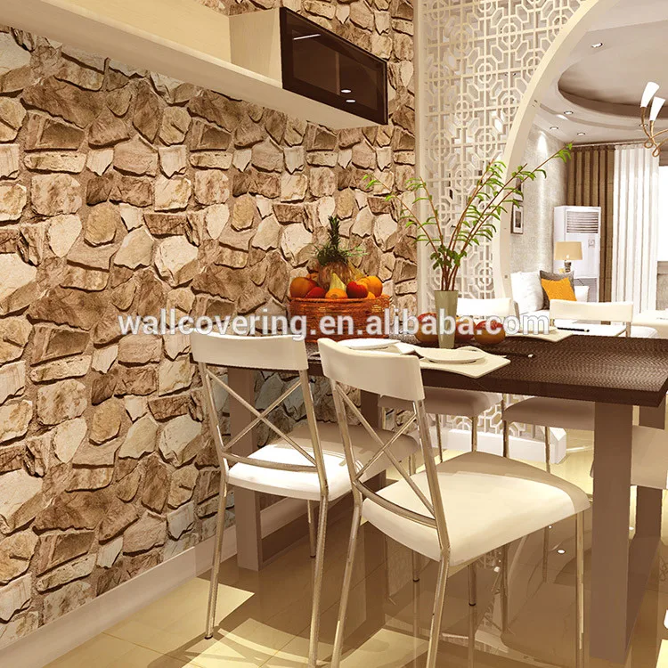 D130103 Bata Desain 3d Efek Interior Wallpaper Buatan 