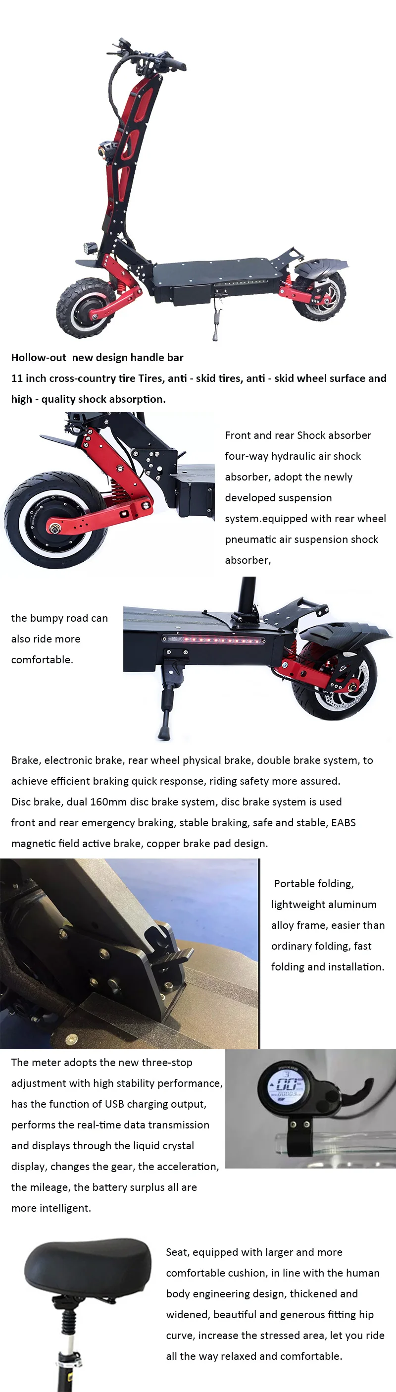 Hot Sale Good Quality 75km/h 3200w Easy Foldable Battery Scooter Long Range Electric Bicycle Scooter