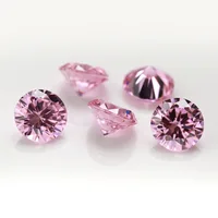 

Hot sale Pink moisssanite 2 carat 8.18mm round brilliant cut loose stones heat treatment lab created moissanite