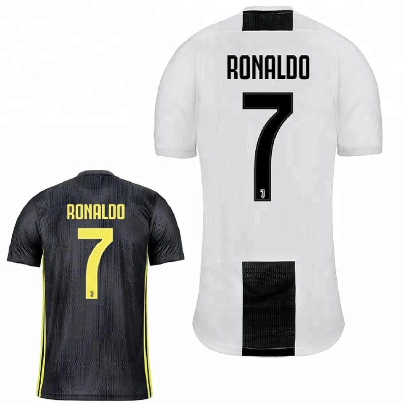 

Cheap 100% polyester sublimation tshirt ronaldo football jersey set