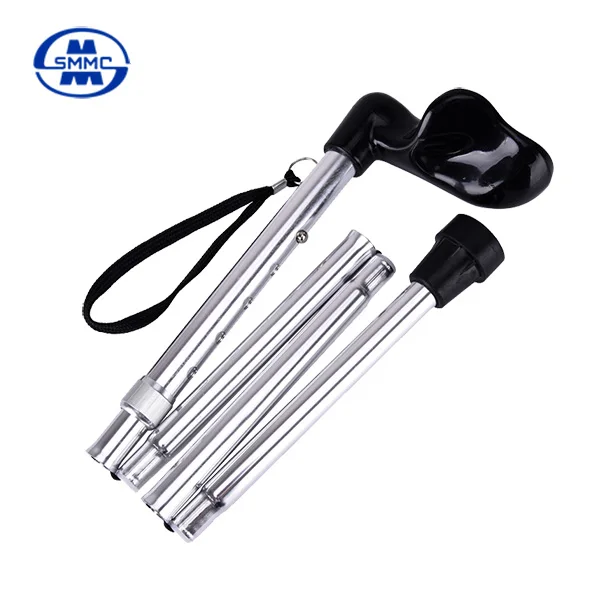 
Old man used height adjustable folding walking sticks with rubber tips 