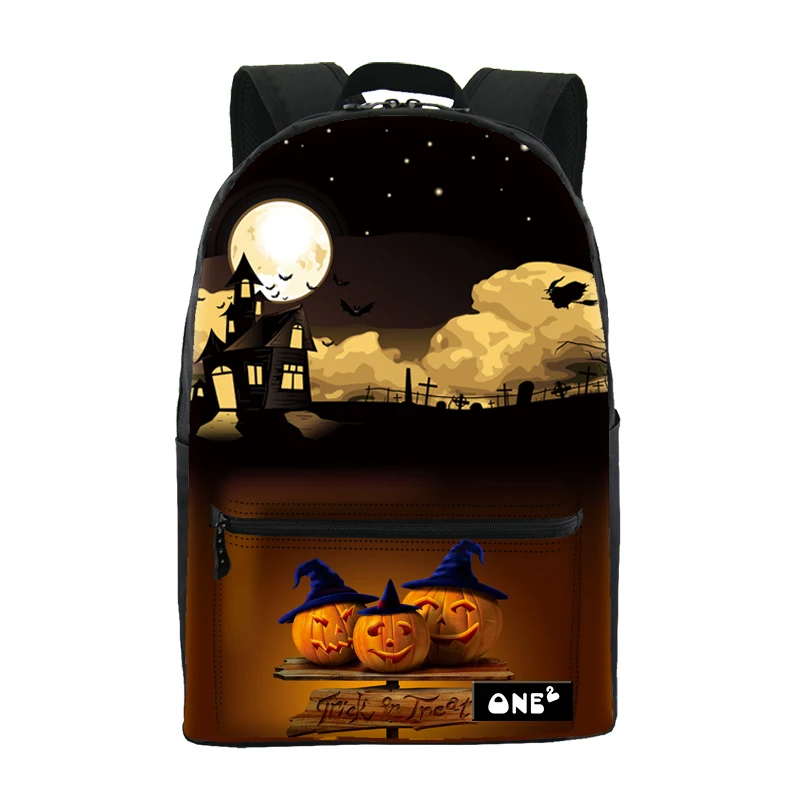 

ONE2 Design Halloween Jack-o-lanterns school bag backpack for college students, Customized