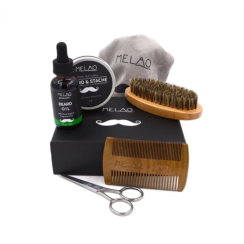 

melao private label beard care growth oil grooming kit set