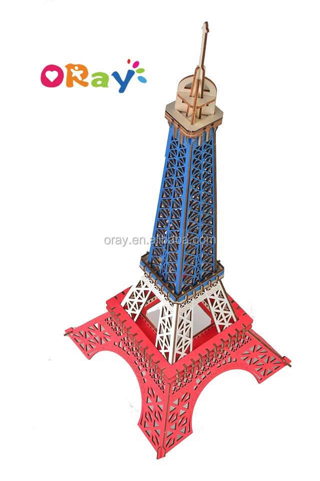 Eiffel Tower 3D Jigsaw DIY Decorate Realistic Wooden Model Kit Toy Puzzle Gift 