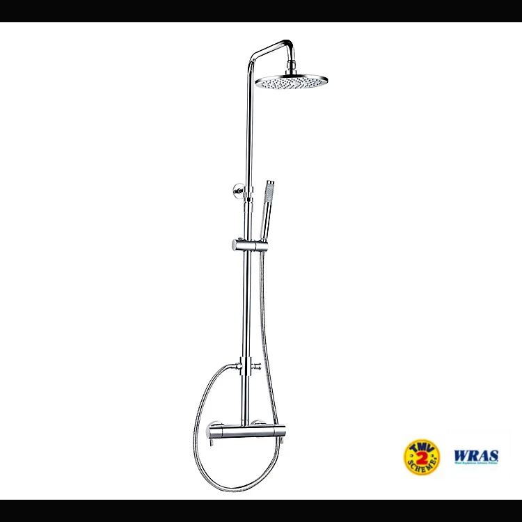 High quality brass chrome  shower with TMV-2 WRAS  thermostatic valve ,8'' showerhead with handset thermostatic shower