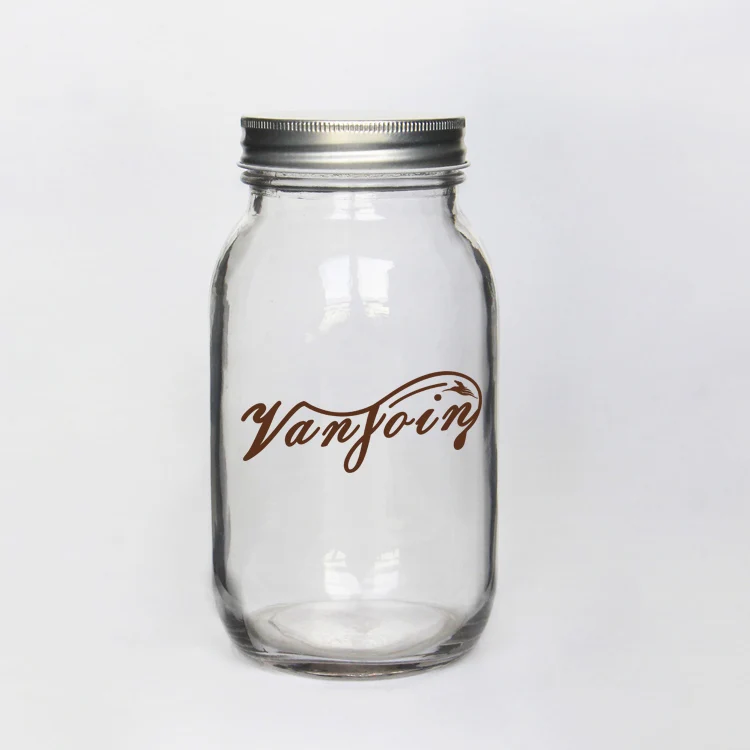 

720ml Food packaging large glass mason jar with screw top lid, Clear