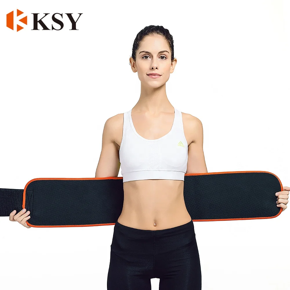 

High Elastic Rapid Sweating KSY Customized Logo Neoprene Waist Trimmer Belt, Black