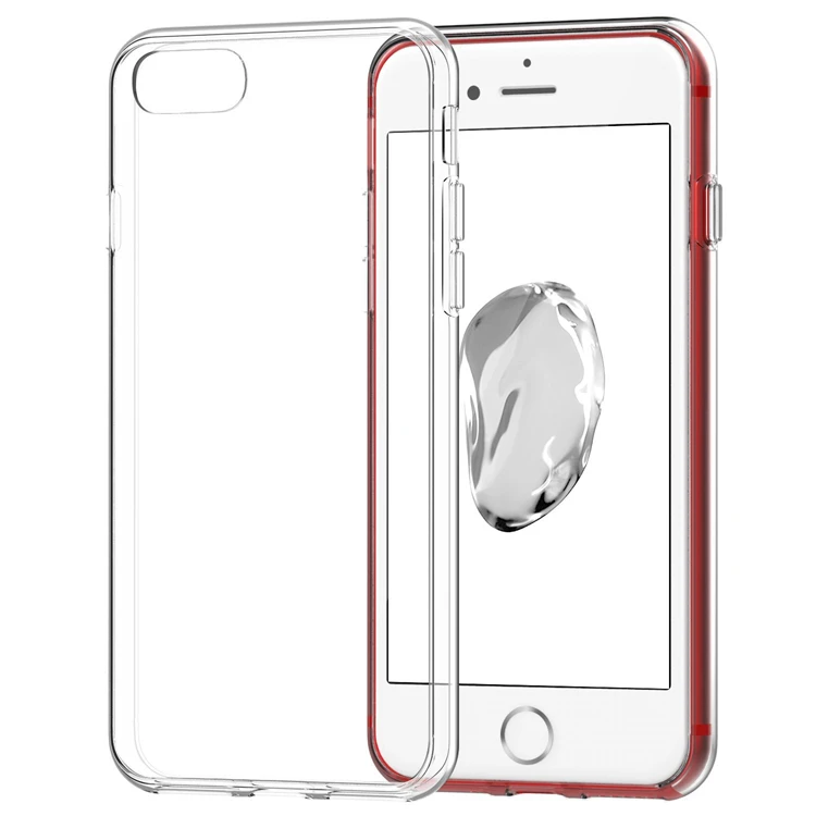For iphone 7 clear tpu case high quality crystal transparent phone case back cover