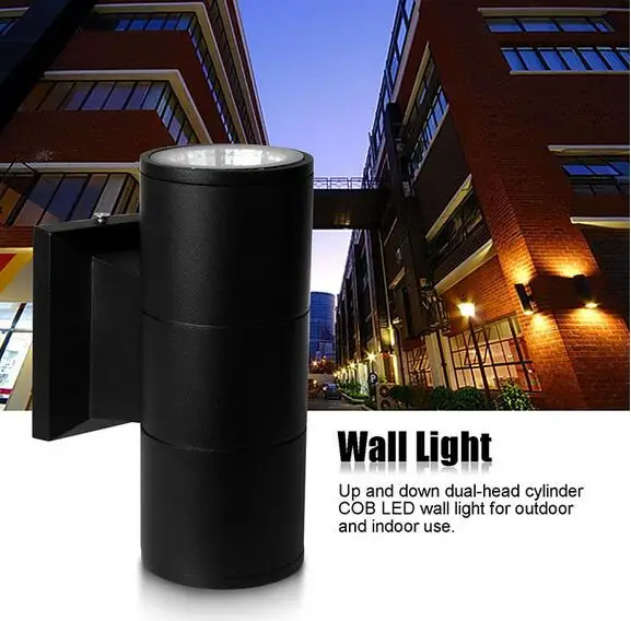 Waterproof AC 85-265V Up Down Dual-Head 6W 10W Outdoor COB LED Wall Light