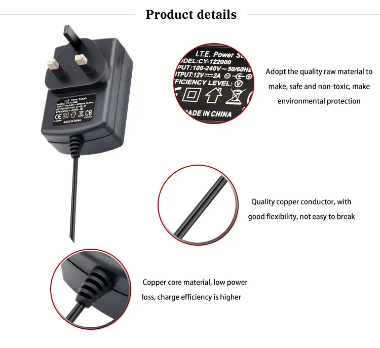 WT1202000 AC ADAPTER 100//240V 12v 2A NEW