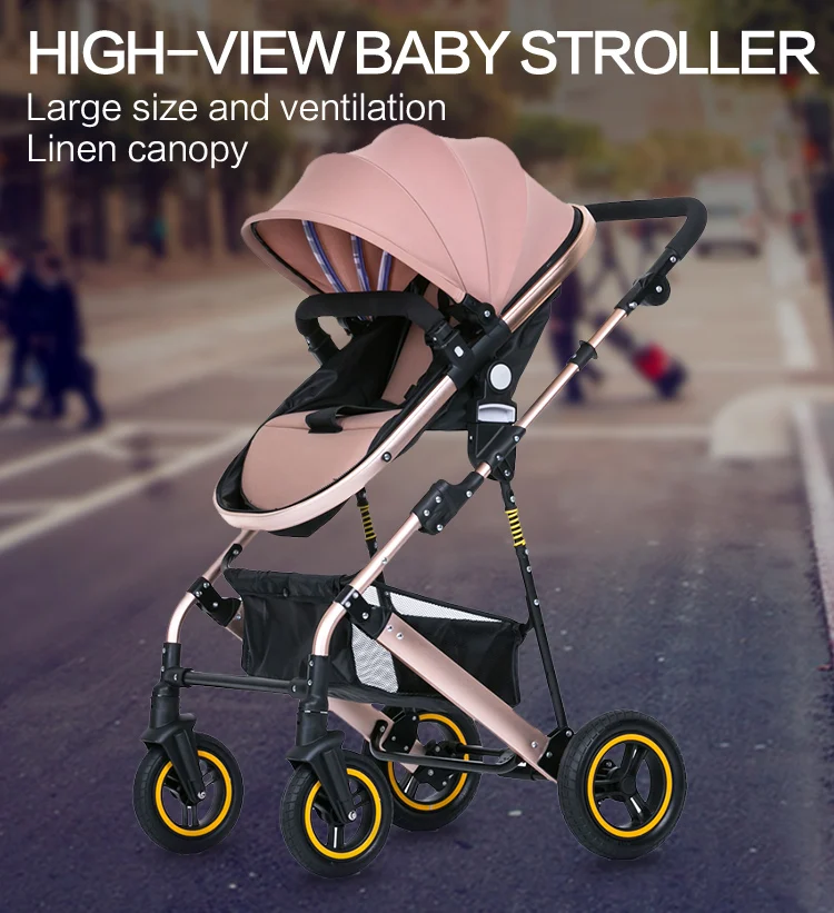 Stainless Steel Luxury Brand Baby Stroller 3 In 1 Pram Pushchair China