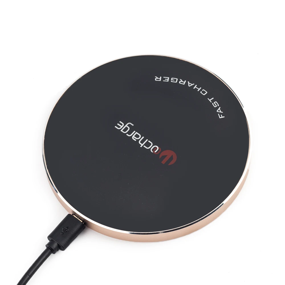 

Koowheel 10W Quick Wireless Charger Fast Charging for iPhone Samsung Steel Cover Designed, Gold/silver