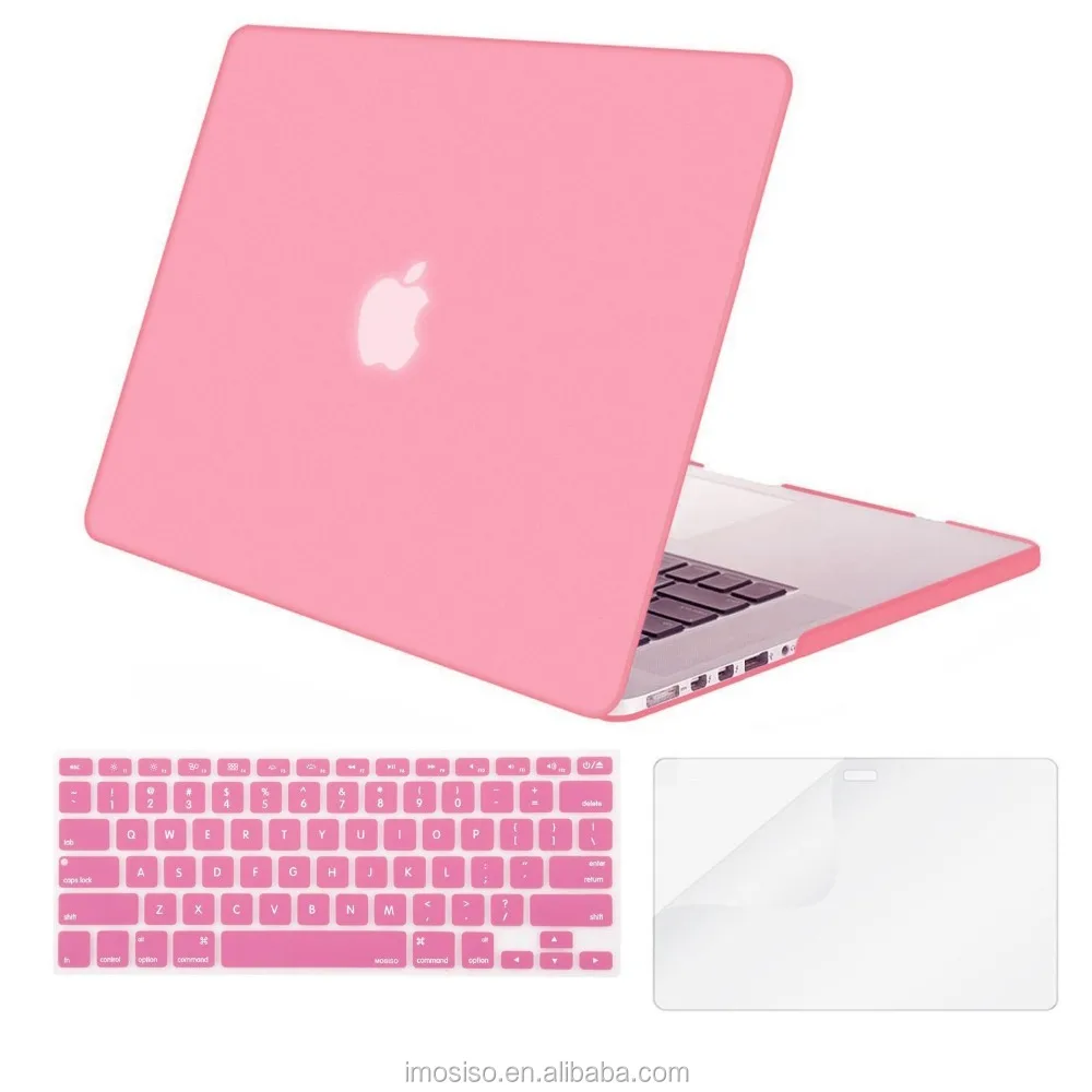 Wholesale mosiso new product rubber skin case cover 15 inch laptop pink snap on hard shell