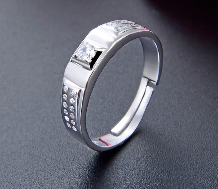 

s925 sterling silver men's ring Micro zircon encrusted high-end vintage, N/a