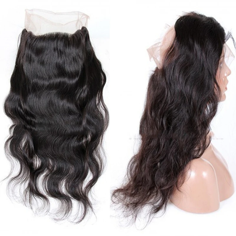 

Cheap virgin Brazilian body wave wavy hair band,Cheap human hair 360 lace frontal closure