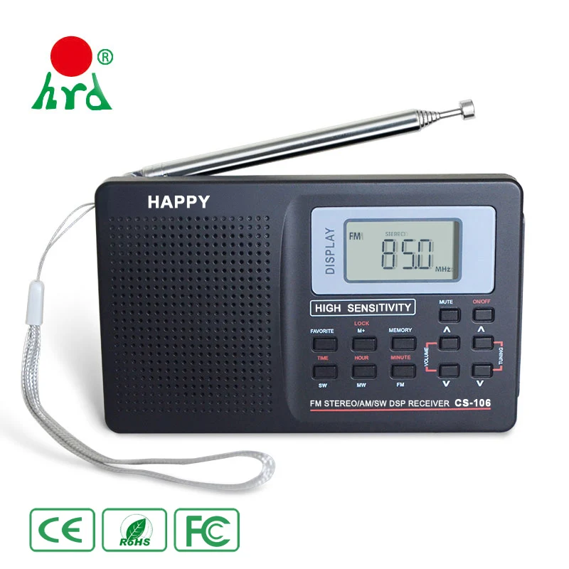 

Portable Micro Shortwave Am Fm Mw Sw All Band Receiver Radio, Black