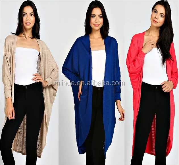 Wholesale Solid Knit Long Cardigan Top Women Fall Ladies Spring ...