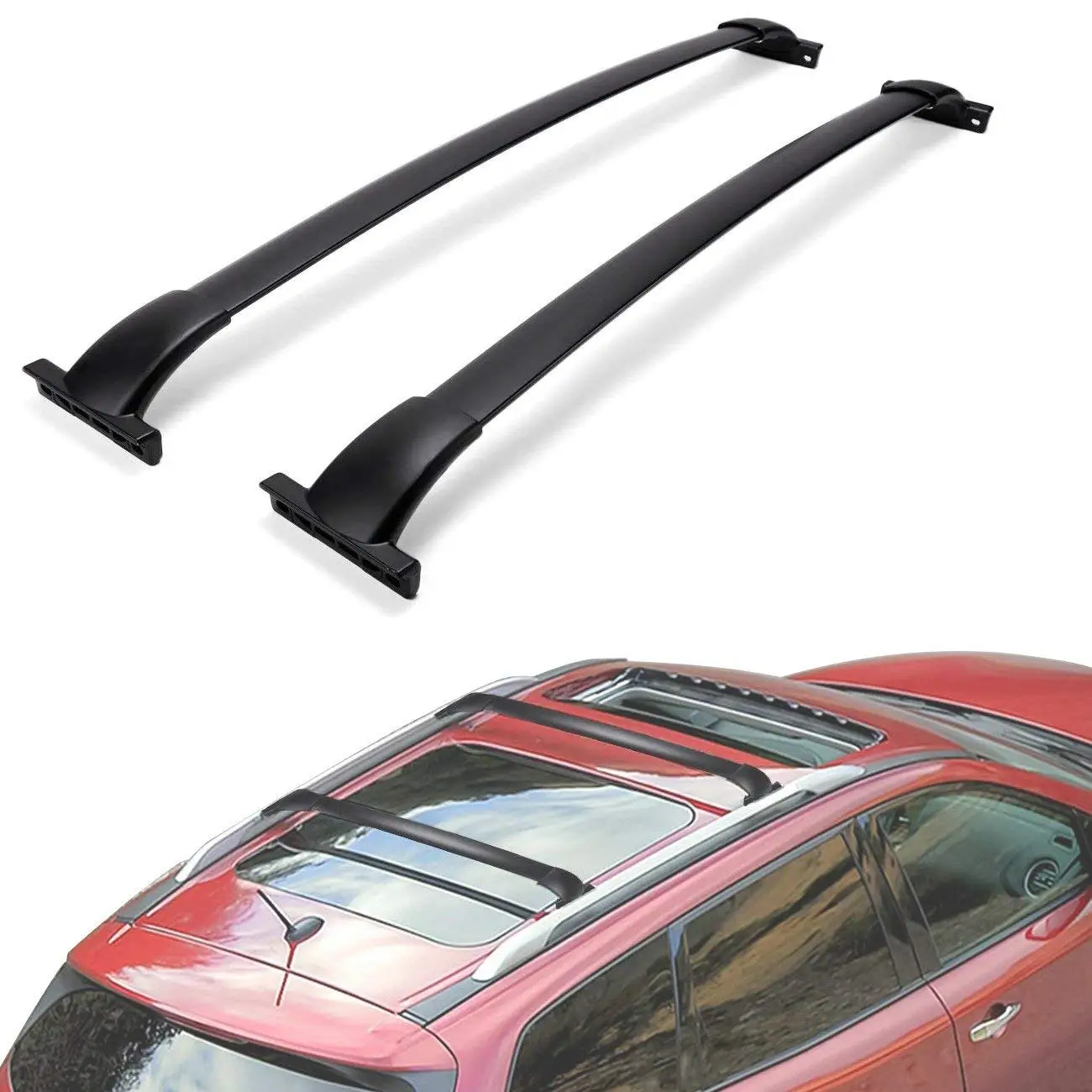AUTEX Bolt-On Aluminum Roof Rack Cross Bars Compatible with Nissan Pathfinder 2013 2014 2015 2016 2017 Roof Rack Luggage Carrier Crossbar Roof Top Rail Rack