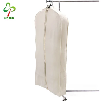 Wholesale Cotton Fabric Garment Bag,Zippered Gusseted Canvas Garment Bags For 4-5 Suits Gowns ...