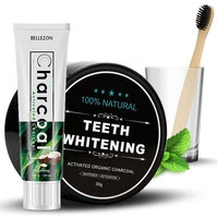 

Organic Charcoal Coconut Teeth Whitener Powder with Bamboo Toothpaste Toothbrush