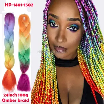 Cheap Synthetic Braiding Hair Ombre Two Tone Colored Synthetic