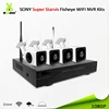 2018 Top-rated 2MP 1080P Fisheye cctv wifi 4 channel nvr wireless kit H.265 Sony sensor super low illumination with cctv cables
