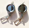 60 CM Cord Round Retractable Badge Reel and Badge Holder with Metal Slip Clip Backing Silver Mirror face