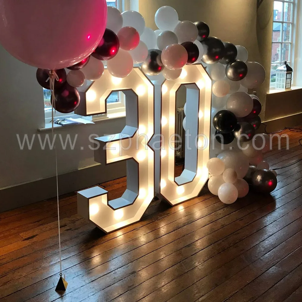 30th Birthday Party Supplies,Giant Led Light Up Marquee Letters Numbers For  Birthday Party Decorations - Buy Large Warm And Sweet Elegant Led Luminous  Marquee Numbers Letters For 30th Bithday Party Supplies,3d Led