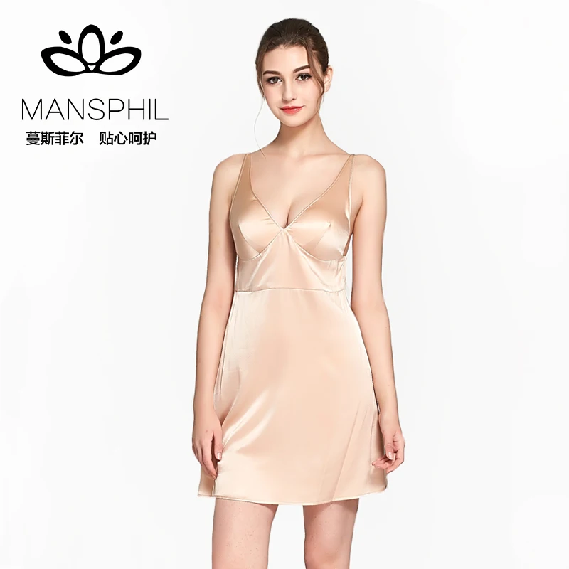 

Women Attractive Deep V Neck Backless Bra Cup Silk Dress Lingerie Satin Sleepwear Chemise Mini Teddy Sexy Nightwear, Black;nude
