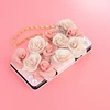3D flower leather case with chain for Samsung Galaxy Note 8, PU flip fashion case for Galaxy Note 8