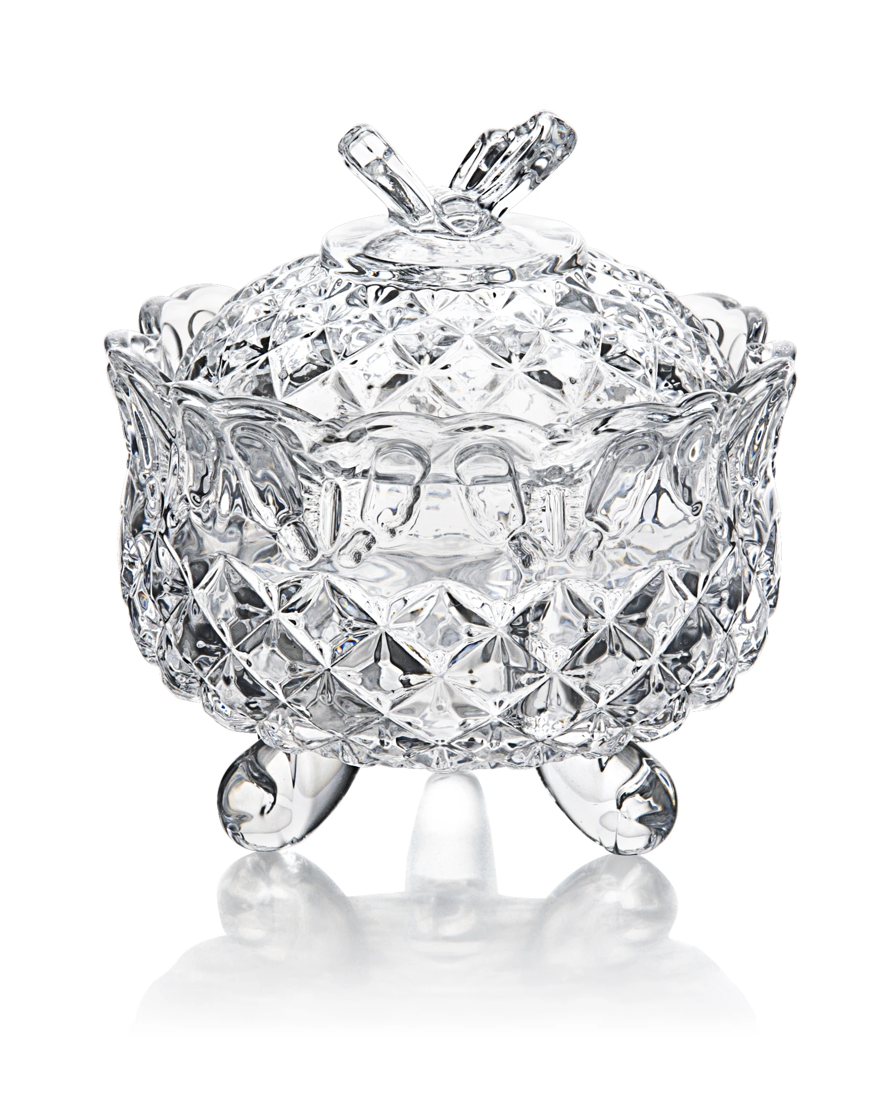 

Hot Sale New Fashionable Design small glass candy jar wedding Glass sugar box