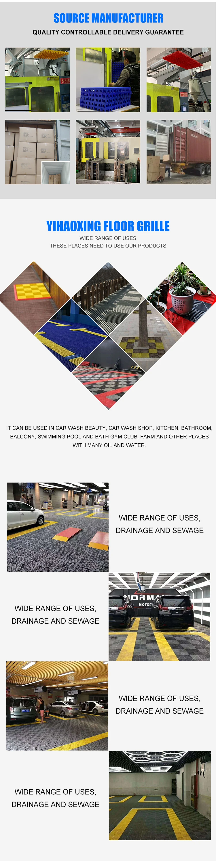 2019 Super Quality 400 400mm Pp Industrial Interlocking Floor