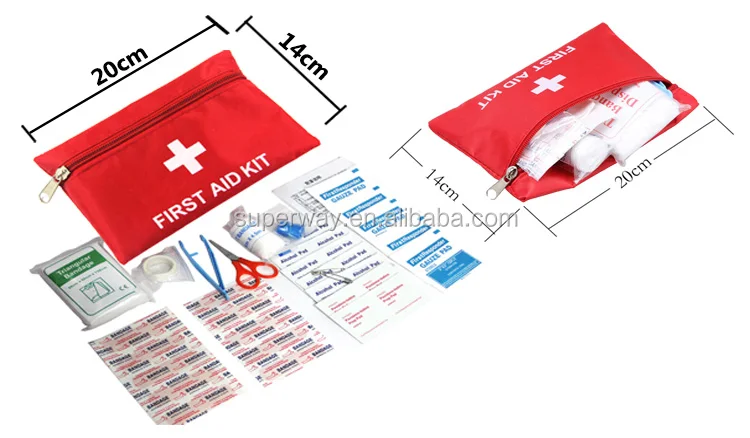 
Small size 1680D Oxford fabric 60 Pieces mini first aid kit 