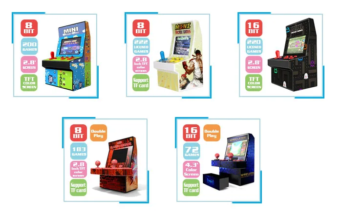Wholesale Mini Bartop Arcade Machine Buy Hand Held Handy Handheld Indoor Import Retro Vintage Video 8 Bit Games Console for Kids