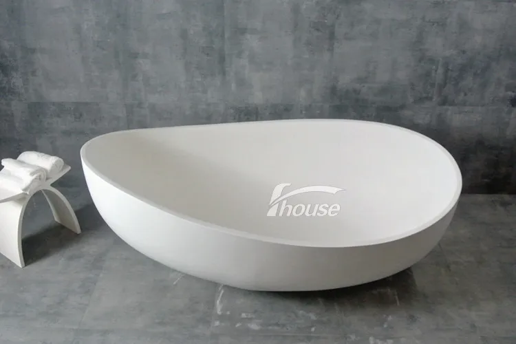 Composite Stone Freestanding Bathtub Solid Surface Bathtub Artificial Stone Bathtub