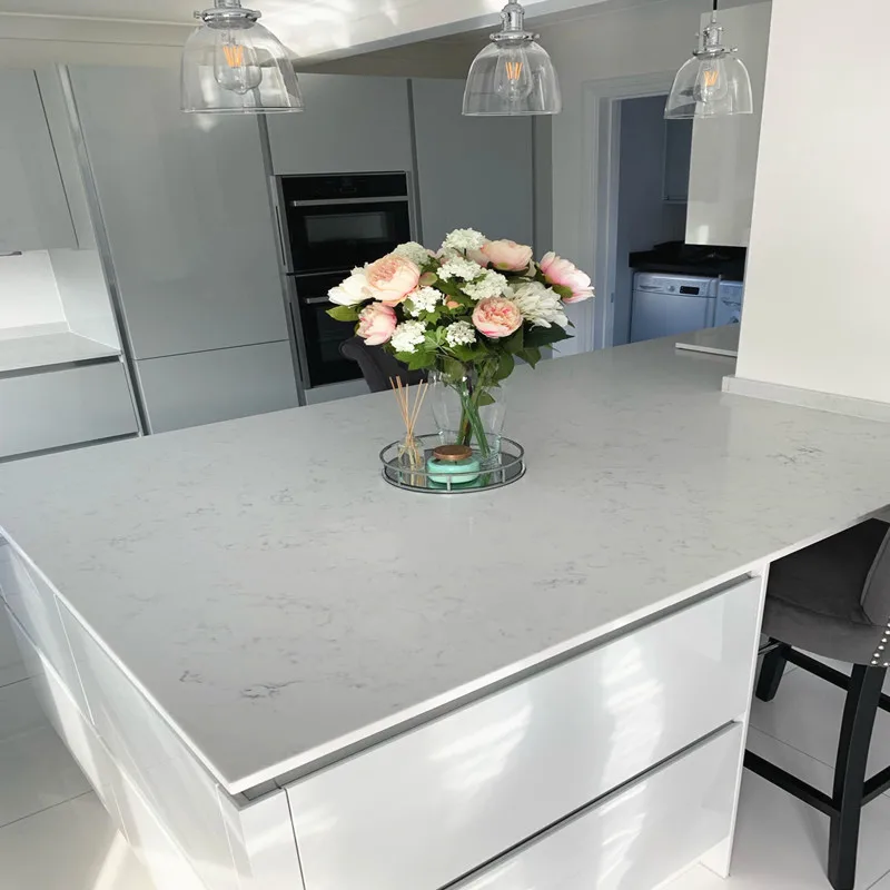 Quartz Marble Granite Kitchen Island Tops Polished 3cm Thickness