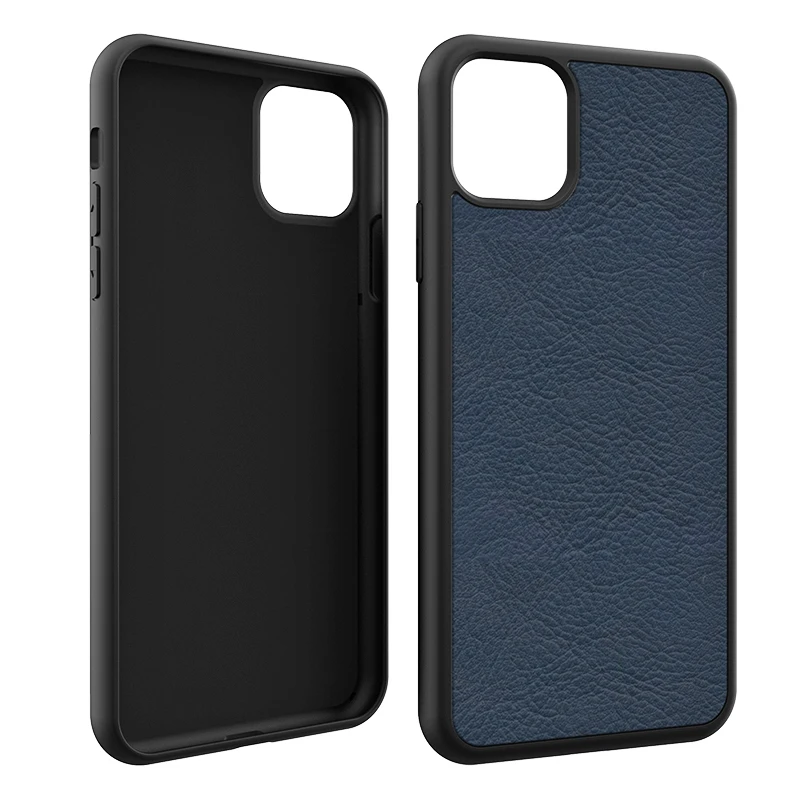 

2020 New Hybrid Soft Edge + Hard Back 2 in 1 Groove Inlay blank case For iPhone 11 pro cover Custom Leather cover case
