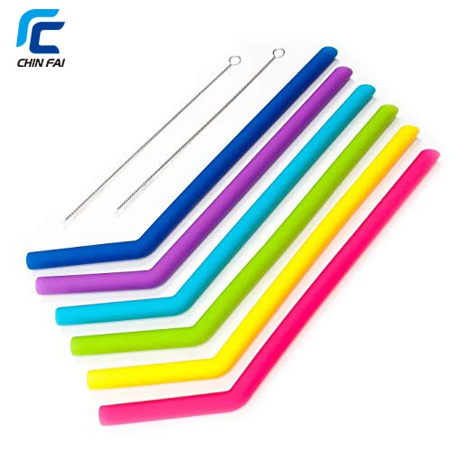 ChianFai Reusable Silicone Drinking Straws wit Brushes