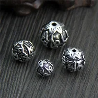 

Thai Silver Six Words Mantra Round Spacer Beads DIY Bracelet 925 Sterling Silver Jewelry Findings 8-14mm