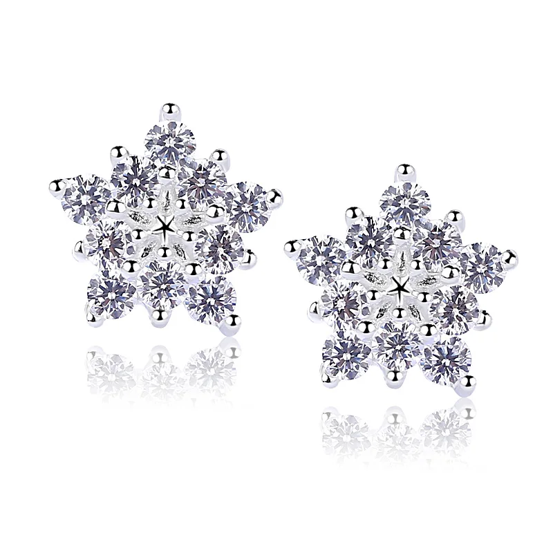 

Wholesale 925 sterling silver snowflake stud earrings for teen girls