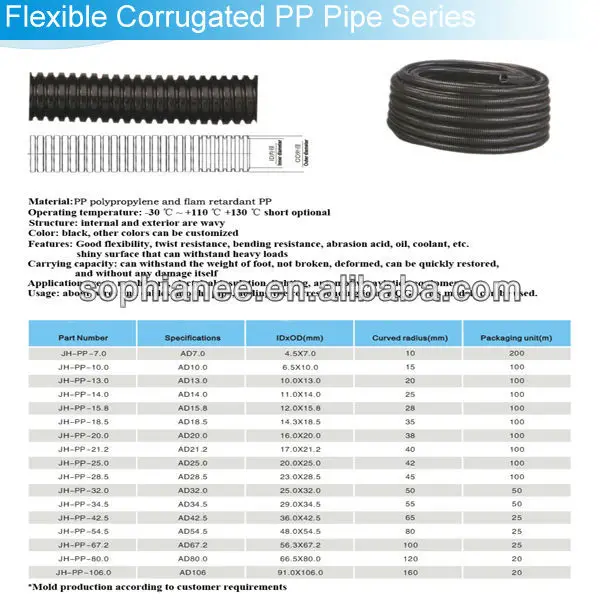 Wholesale Large Diameter Flexible Waste Drain Pipe Buy Flexible Waste