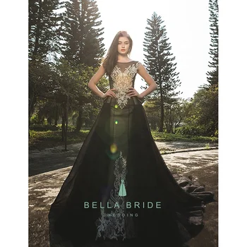Black And White Wedding Dresses Party Gowns Sexy Long Prom Dress