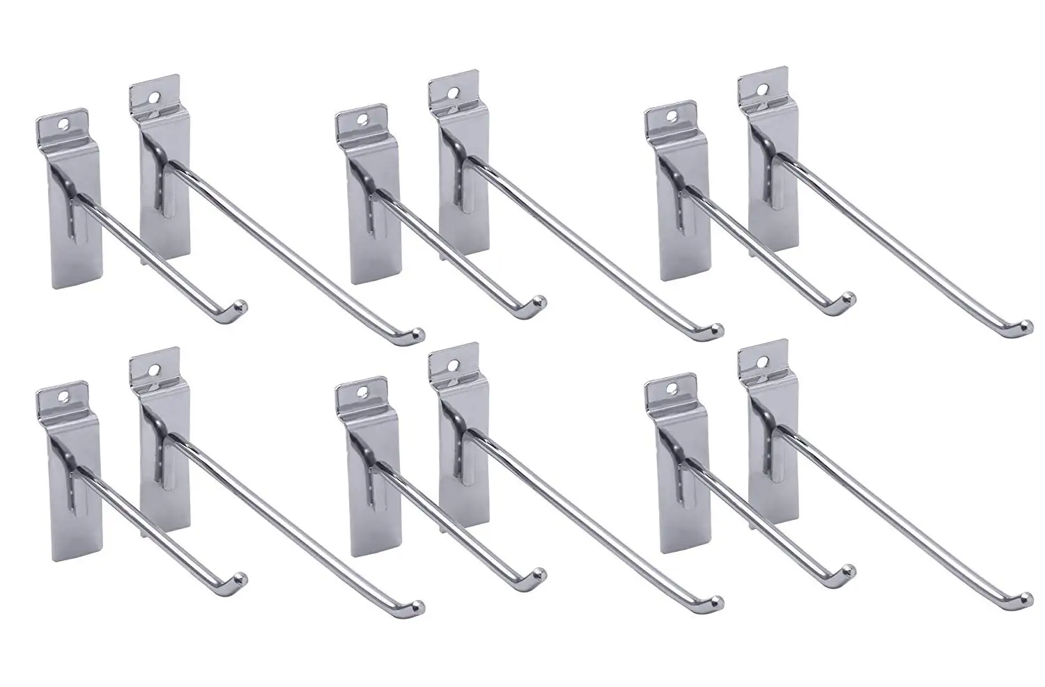 Gridwall Hooks Grid Hook for Gridwall 12 Count 4 Metal Chrome Slat wall
