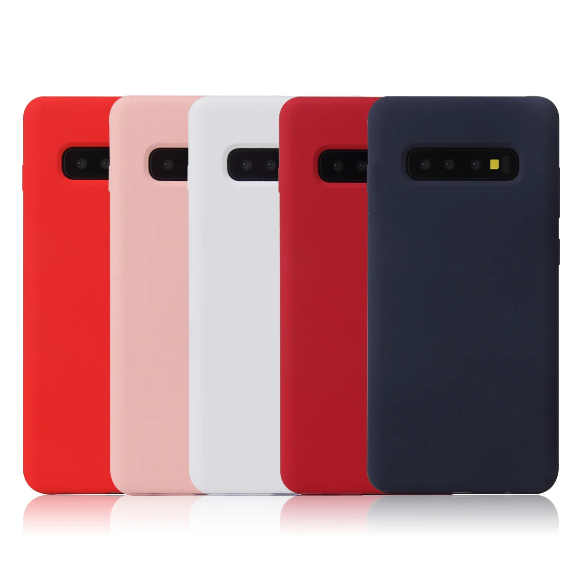 

NEW Best Seller Liquid Silicone Back Cover Cell Phone Case For Samsung Galaxy S10 Series, Red\black\pink;15 colors available ( oem colors)